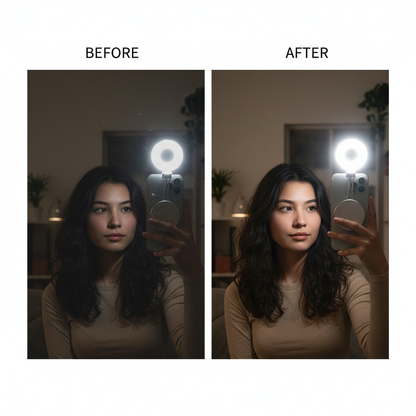 TELESIN C03 Magnetic Selfie Light, Phone Light Compatible with iPhone Magsafe, CRI97 360° LED Selfie Ring Fill Light with Mirror for Selfies/Photography/TikTok/Zoom Calls/Video Conference